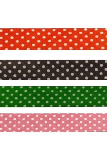 Ρέλι ποπλίνα πουά / polka dot bias tape