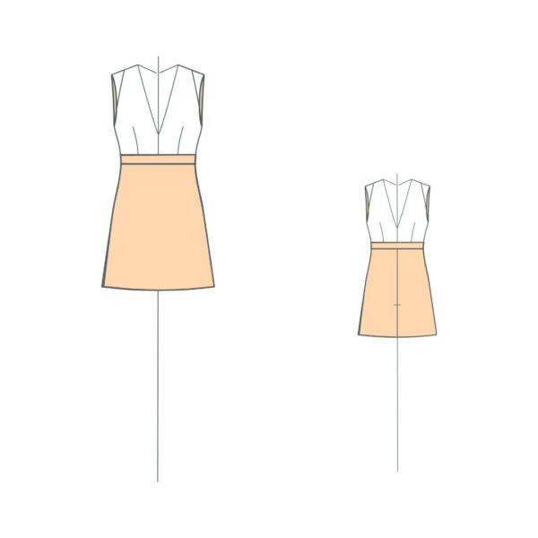 Πατρόν για φόρεμα με V λαιμόκοψη / elastic dress sewing pattern