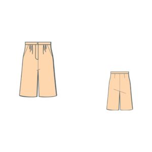 Wide Bermuda shorts pattern