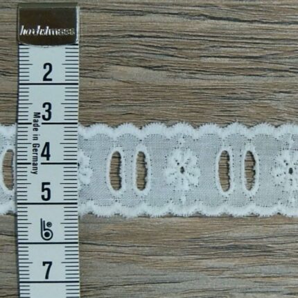 White cotton eyelet lace trim 22mm