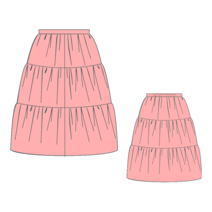 Tiered skirt pattern, childrenwear