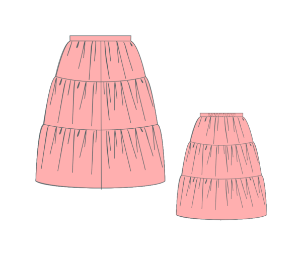 Tiered skirt pattern, childrenwear