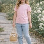 Short-sleeved girls t-shirt