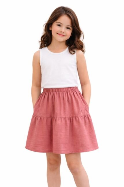 Πατρόν ραπτικής για φούστα παιδική δύο επιπέδων.