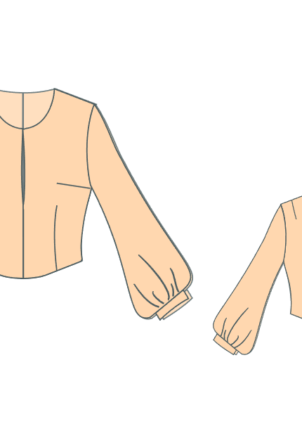 Pattern for a blouse with bishop sleeves