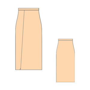 Pattern for a skirt with a front slit