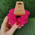 Πλεκτό λαστιχάκι μαλλιών fuchsia