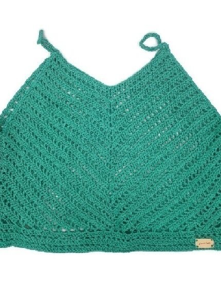 Πλεκτό tank top γαλαζοπράσινο