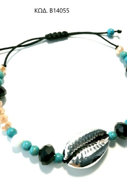 Βραχιόλι με κοχύλι και κρυσταλλάκια