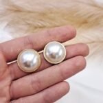 ''Retro'' Σκουλαρίκια κλασικά ρετρό με χρυσή λεπτομέρεια και πέρλα