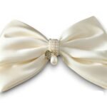 Σατέν Νυφικός φιόγκος μπεζ με κλιπ