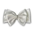 Satin princess bow clip Φιόγκος για τα μαλλιά νυφικός λευκός σατέν με κλιπ
