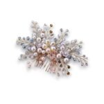 '' Pearly '' Νυφικό χτενάκι χειροποίητο σε χρώμα χρυσό με κρύσταλλα λουλούδια