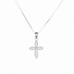 Σταυρός με ζιργκόν πέτρες από ασημί 925.