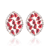 ''Eliz'' Σκουλαρίκια με κόκκινες πέτρες