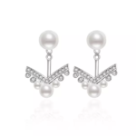 ''LYRIC'' Κρεμαστά νυφικά σκουλαρίκια επιπλατινωμένα με ζιργκόν πέτρα