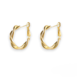 Σκουλαρίκια κρίκοι στριφογυριστοί σε χρυσό χρώμα σε υλικό ορείχαλκο