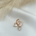 Σκουλαρίκια με κρεμαστή πέτρα καρδιά