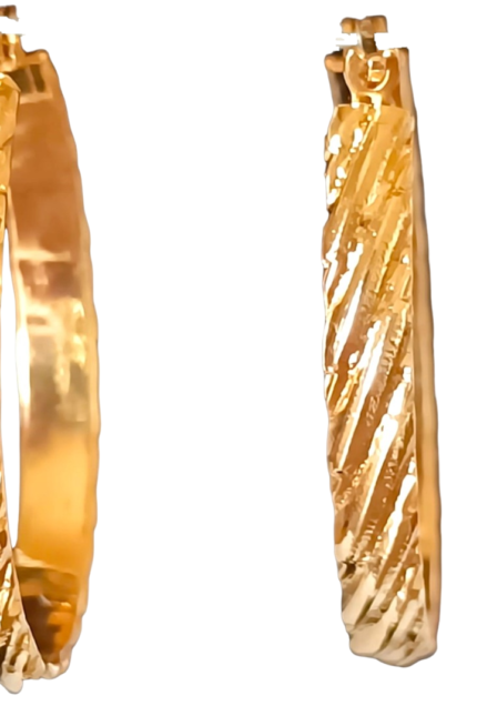 Σκουλαρίκια οβάλ κρίκοι με μοτίβο, από ατσάλι.