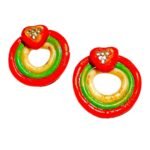 Χειροποιητα Σκουλαρικια απο πολυμερη πηλο,υγρο γυαλι, διακοσμημενα με ζιργκον και χρυσαφι γκλιτερ