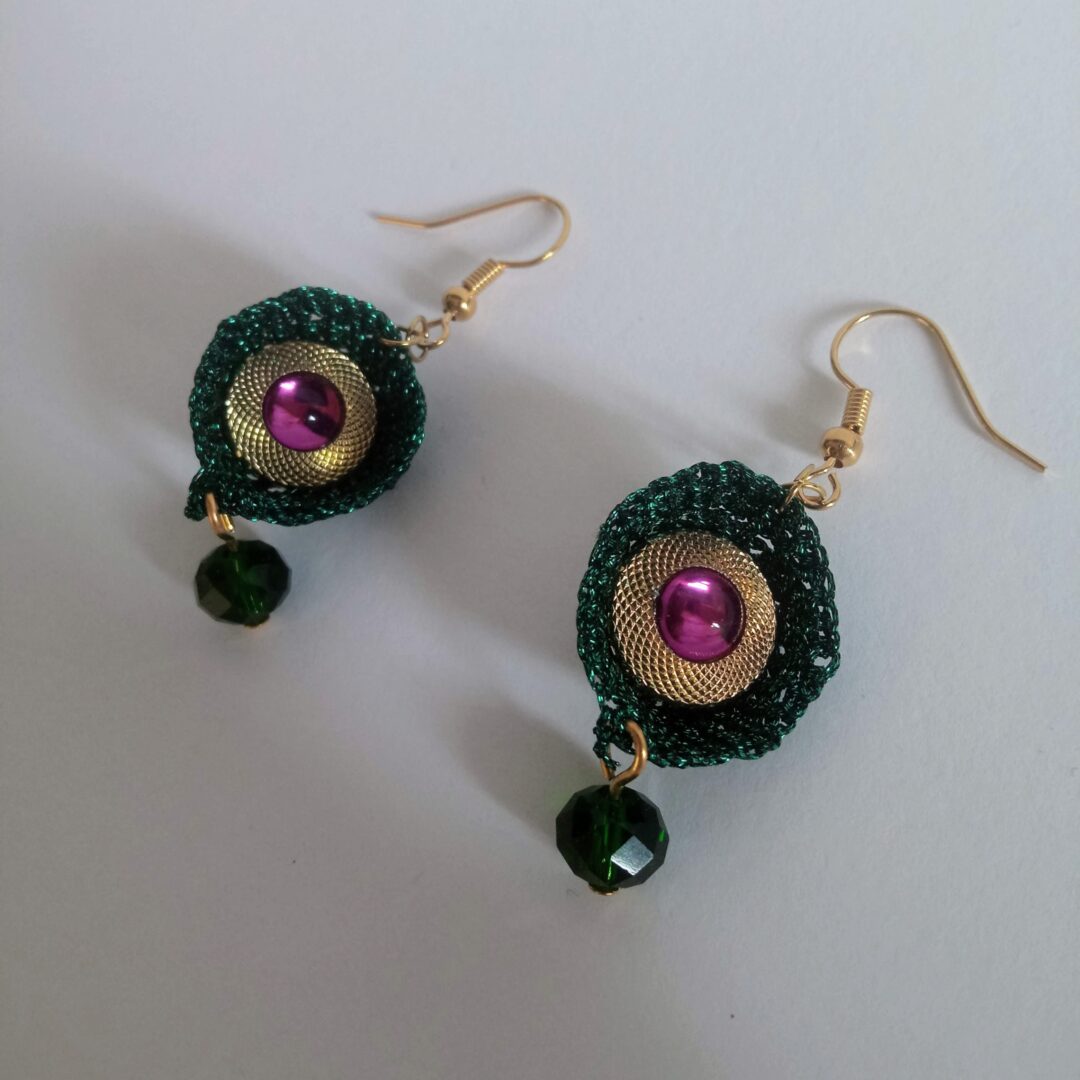 EARRINGS CHROSET GREEN 132711 scaled