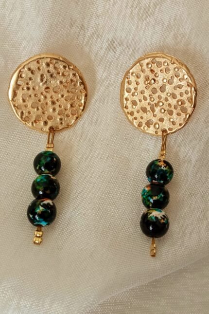 Κρεμαστά σκουλαρίκια με ημιπολύτιμες πέτρες