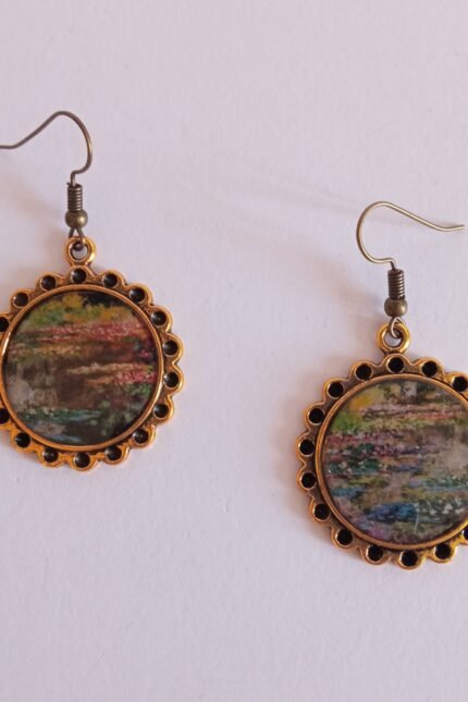 Χειροποίητα κρεμαστά σκουλαρίκια από υγρό γυαλί