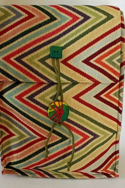 Χειροποίητη τσάντα πλάτης από ύφασμα πολύχρωμη