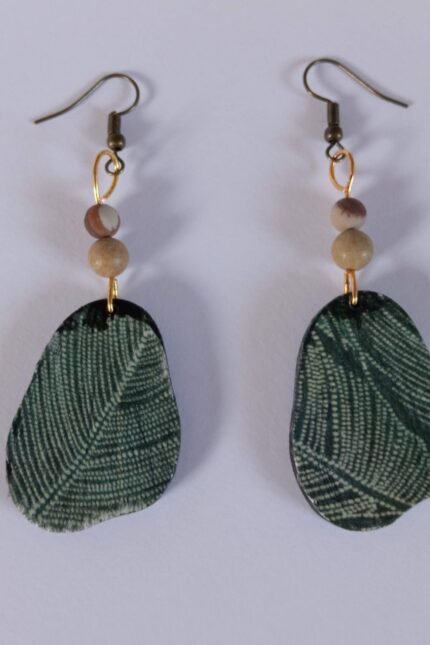 Χειροποίητα κρεμαστά σκουλαρίκια φύλλο