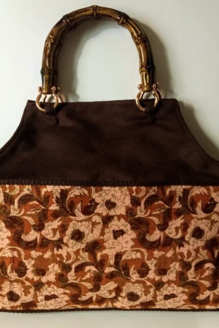 Χειροποίητη τσάντα χειρός καφέ