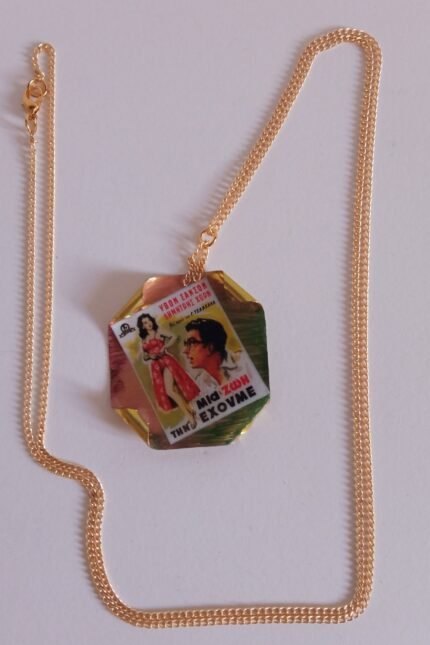 Χειροποίητο κολιέ με υγρό γυαλί ζωγραφισμένο στο χέρι