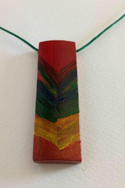 Χειροποίητο κολιέ από ξύλο ζωγραφισμένο στο χέρι