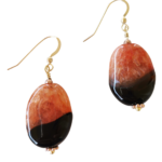 Σκουλαρίκια με μαύρο-πορτοκαλί αχάτη