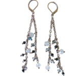 Μακριά ατσάλινα σκουλαρίκια με κρύσταλλα