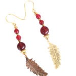 Μακριά σκουλαρίκια με κόκκινο νεφρίτη