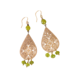 Κρεμαστά σκουλαρίκια με λαδί jade και μοτίφ