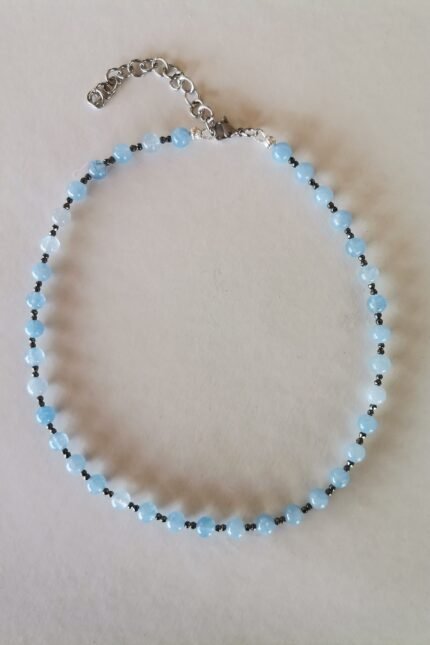 Κολιέ με γαλάζιο jade