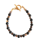 Βραχιόλι με Απολιθωμένο Ξύλο και Αιματίτες