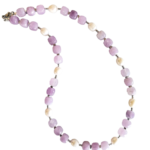 Κολιέ με λιλά jade και μαργαριτάρια γλυκού νερού