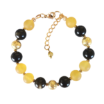 Βραχιόλι με οψιδιανό και κίτρινο αχάτη