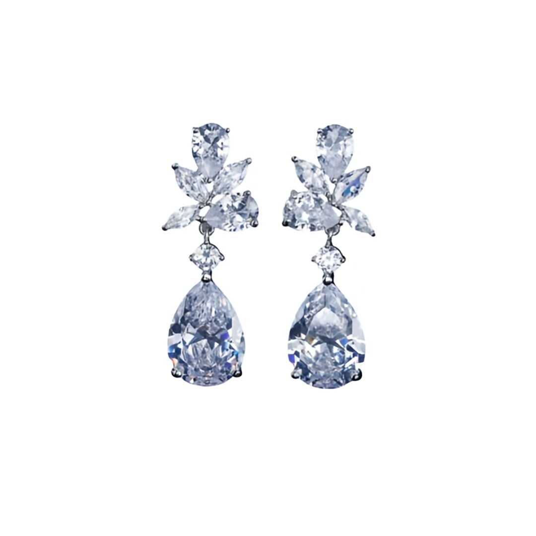 ISABELLA Wedding Earrings σκουλαρίκια επιπλατινωμένα με πέτρες ζιργκόν