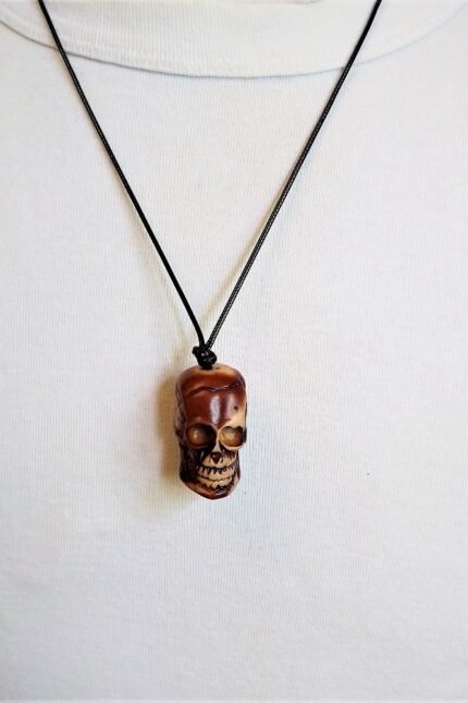 Αντρικό μαύρο μενταγιόν σοκολά νεκροκεφαλή skull 3d