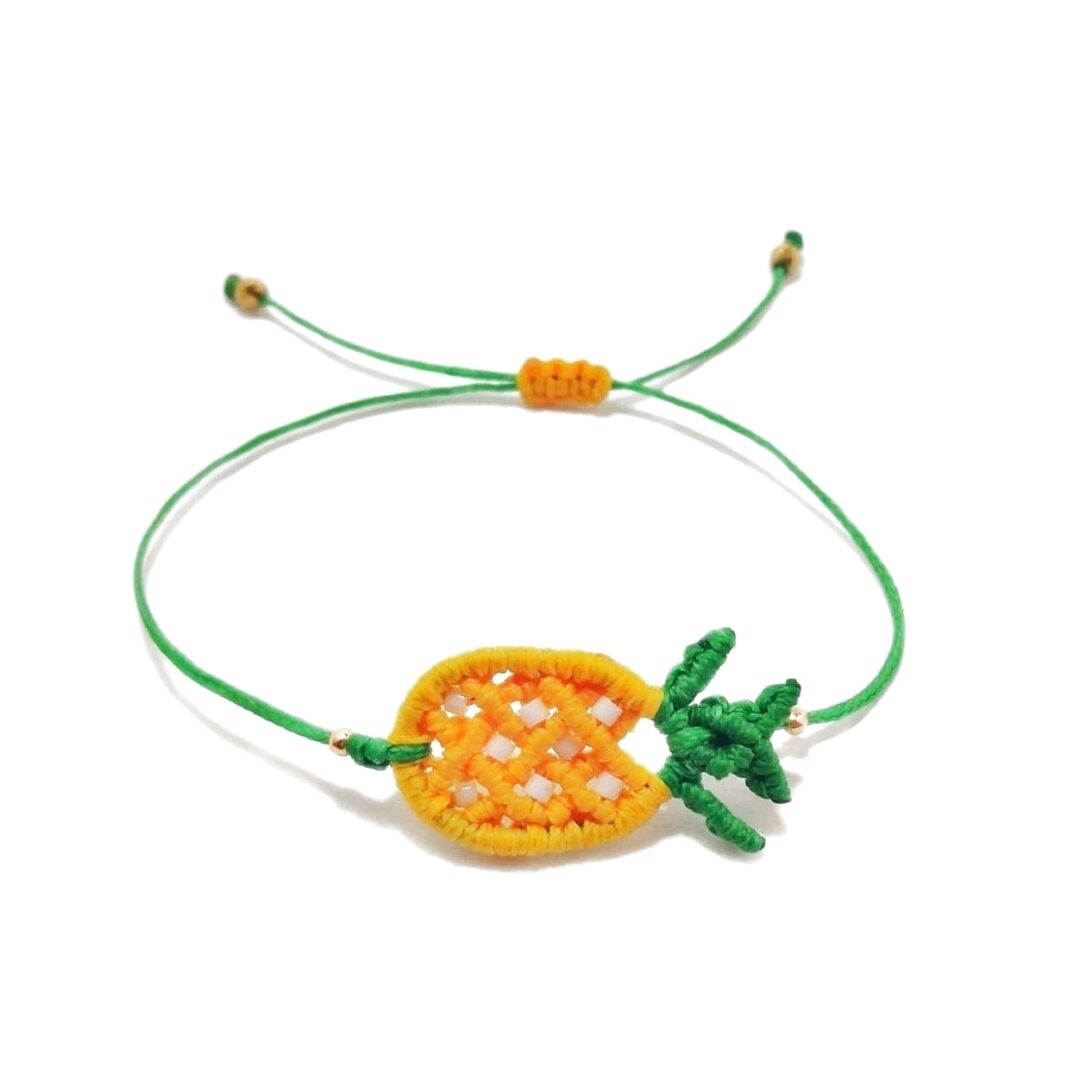 Pineapple bracelet μακραμε βραχιόλι ανανάς 1