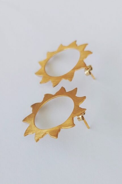 Sun gold_ χειροποίητα σκουλαρίκια από επιχρυσωμένο ασήμι 925