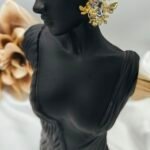 " Elina " σκουλαρίκια χρυσά με μεγάλο κρύσταλλο και πεταλούδες