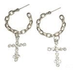 Σκουλαρίκια Κρίκοι με Σταυρό