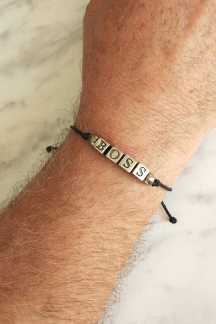 Αντρικό βραχιόλι μαύρο BOSS