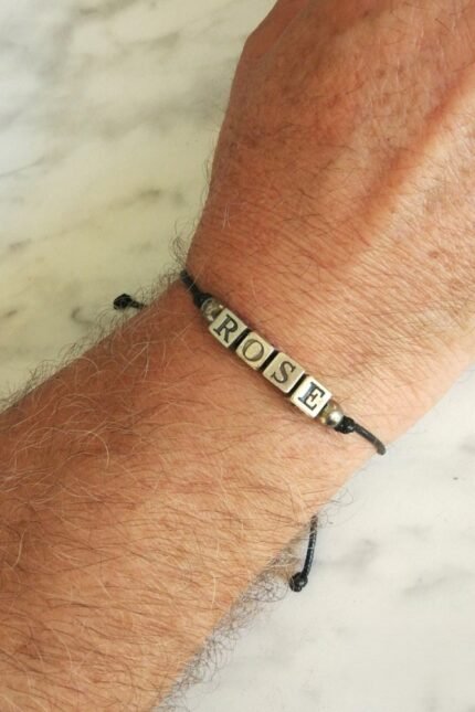 Αντρικό βραχιόλι μαύρο ROSE