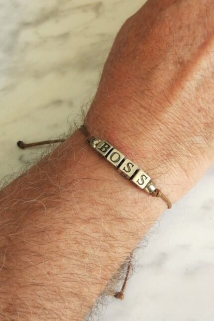 Αντρικό βραχιόλι καφέ BOSS