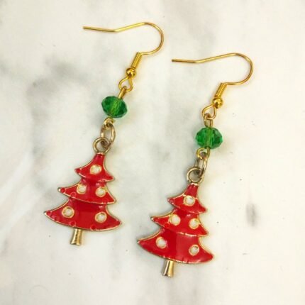 Σκουλαρίκια κόκκινο christmas tree